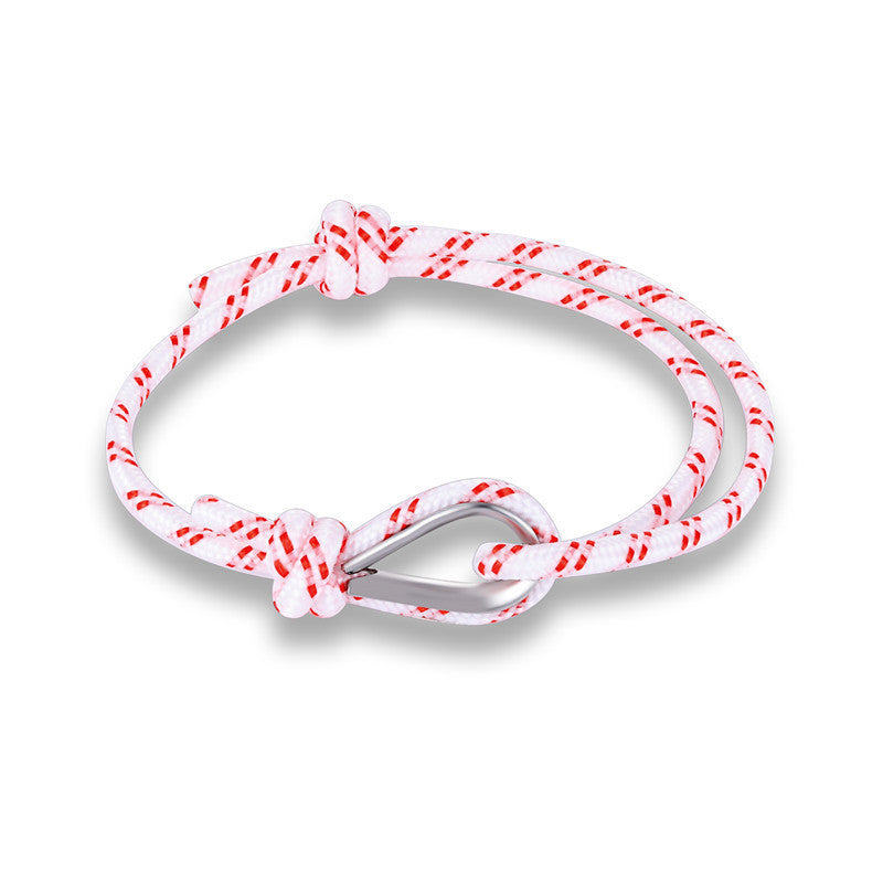 Retro Unisex Braided Anchor Bracelet – Nautical Fish Hook Style