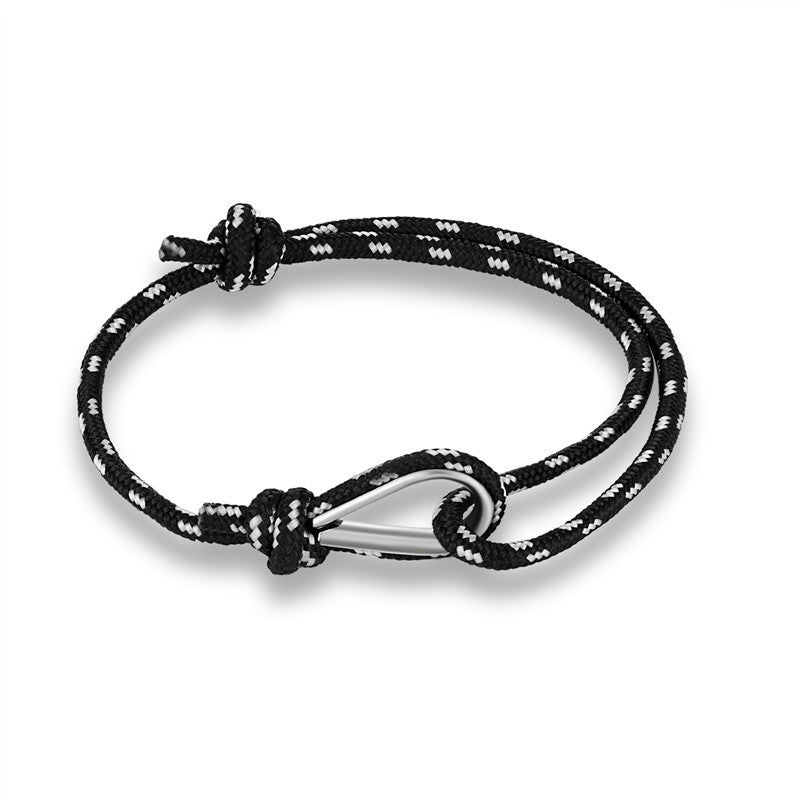 Retro Unisex Braided Anchor Bracelet – Nautical Fish Hook Style