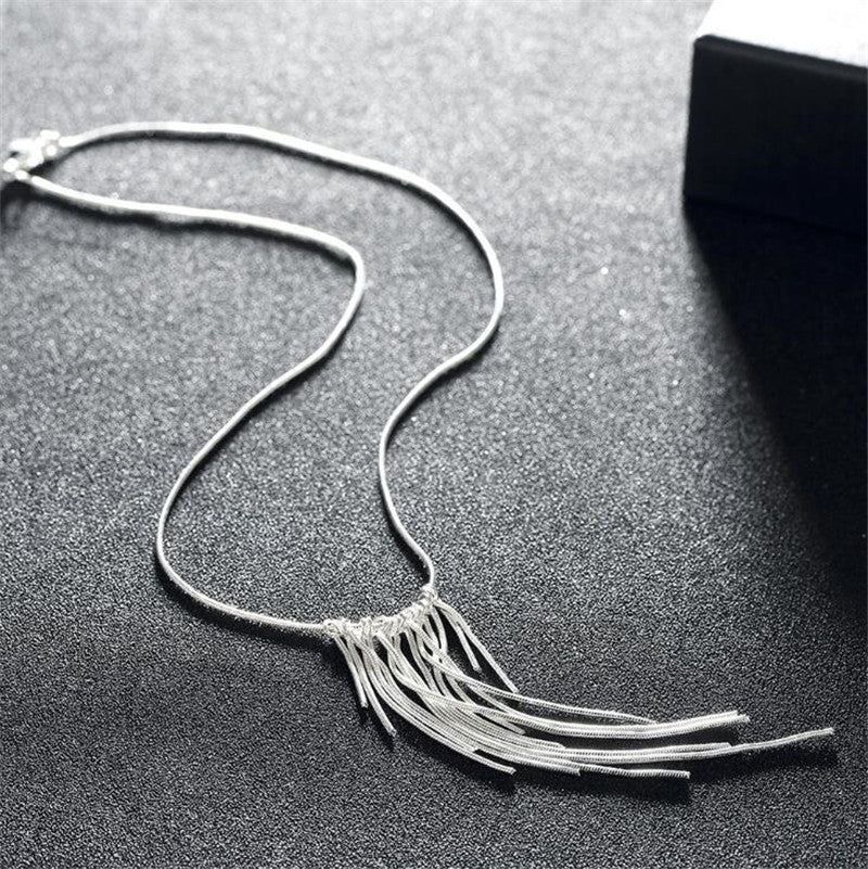 Elegance Carved Silver Necklace