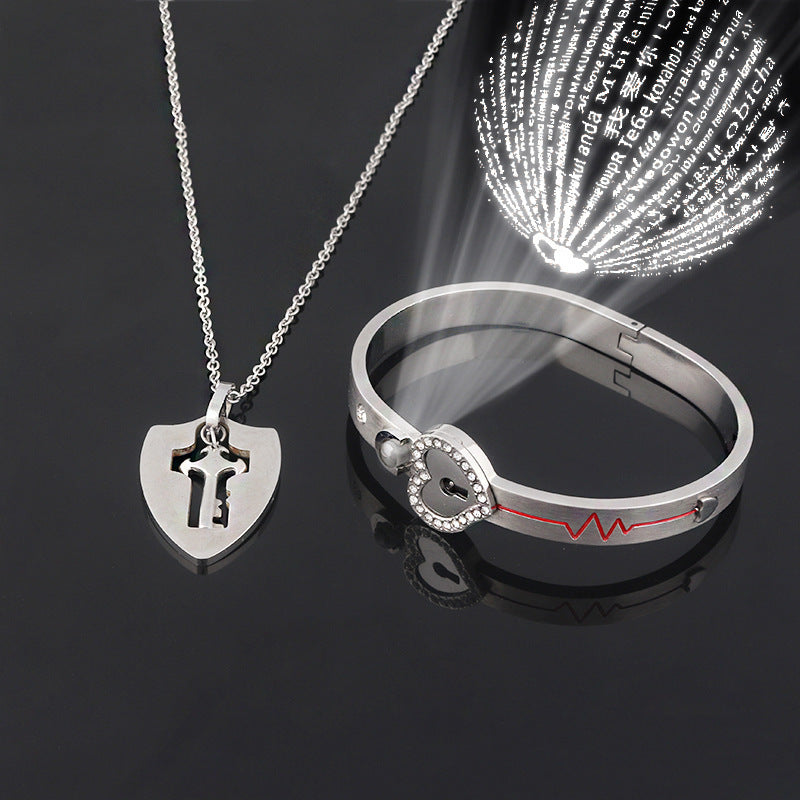 Key to My Heart Titanium Jewelry Set