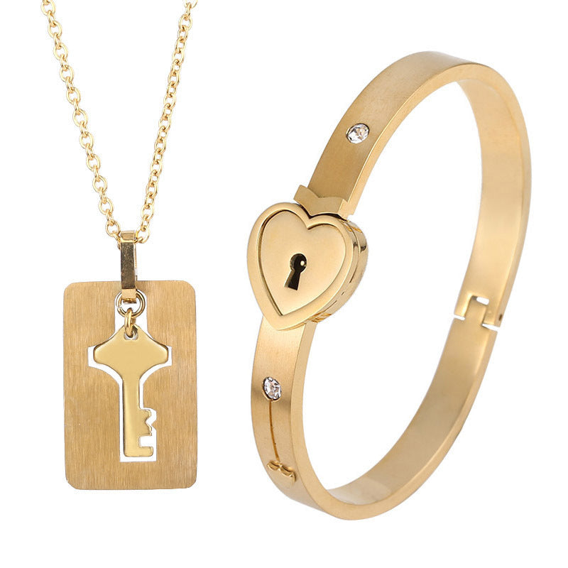 Key to My Heart Titanium Jewelry Set
