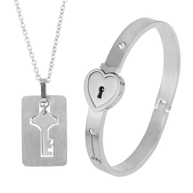 Key to My Heart Titanium Jewelry Set