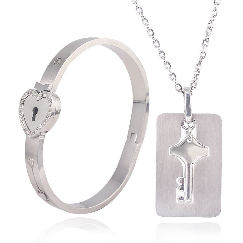 Key to My Heart Titanium Jewelry Set