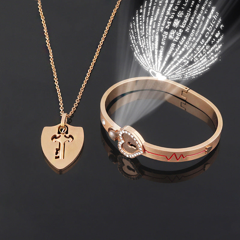 Key to My Heart Titanium Jewelry Set