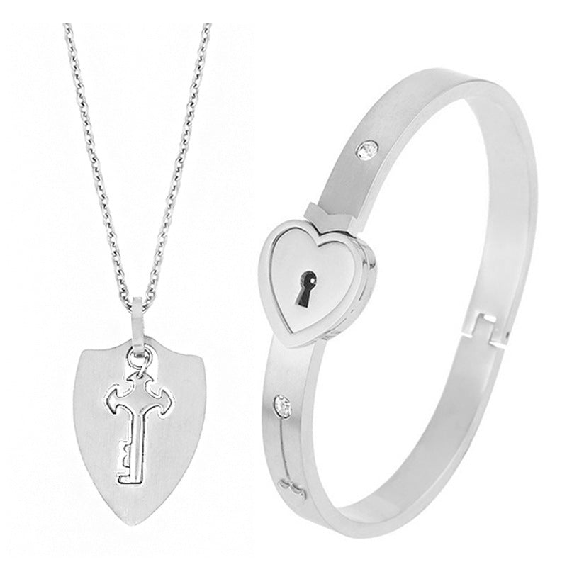 Key to My Heart Titanium Jewelry Set