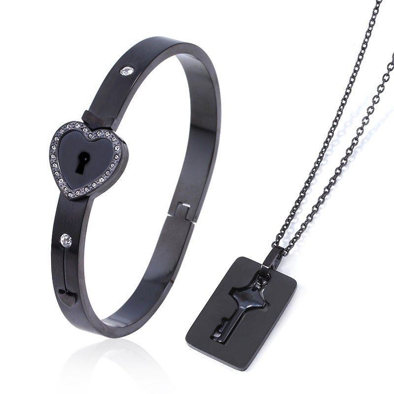Key to My Heart Titanium Jewelry Set