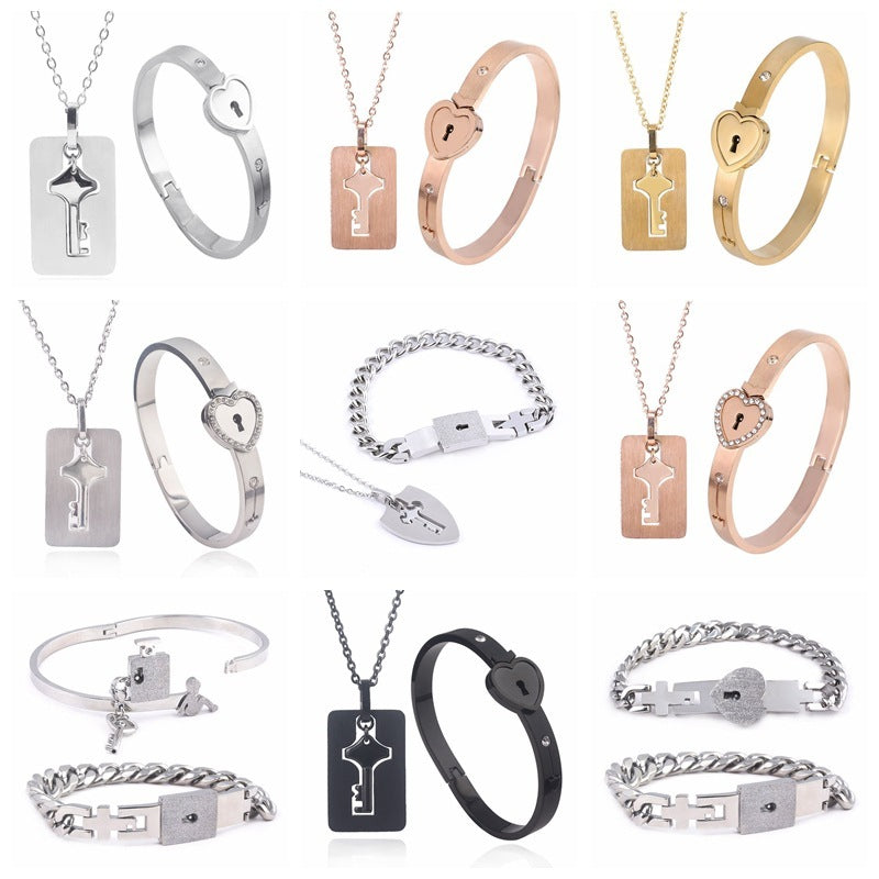 Key to My Heart Titanium Jewelry Set