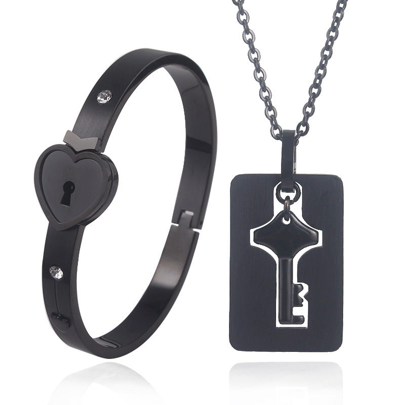 Key to My Heart Titanium Jewelry Set