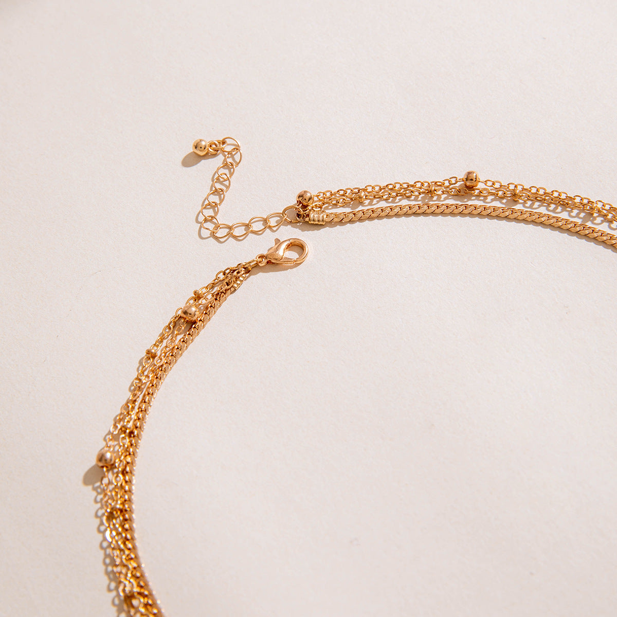 Golden Rose Tri-Layer Necklace