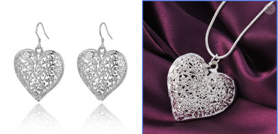 Elegance Carved Silver Necklace