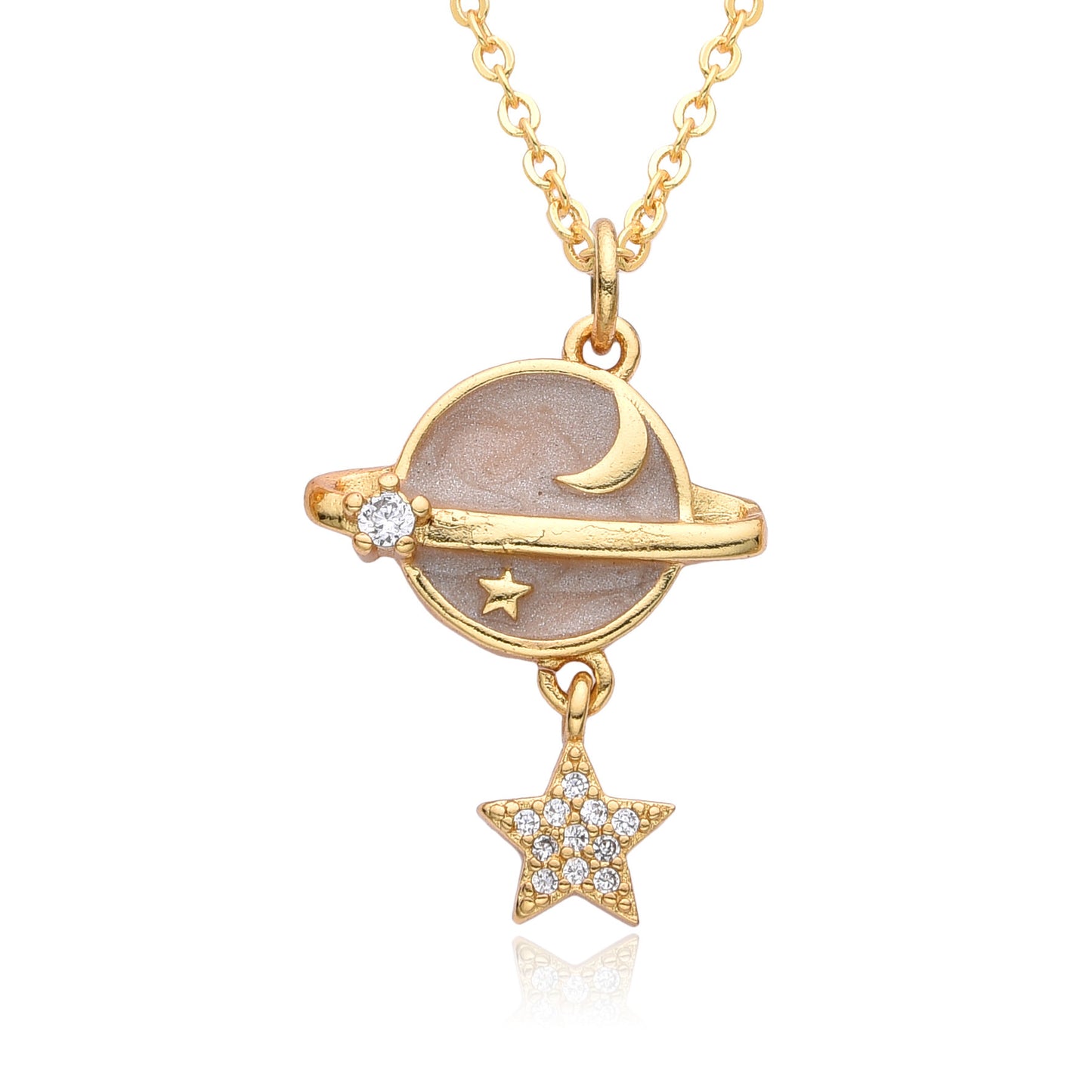 Cosmic Glow 18K Gold Necklace