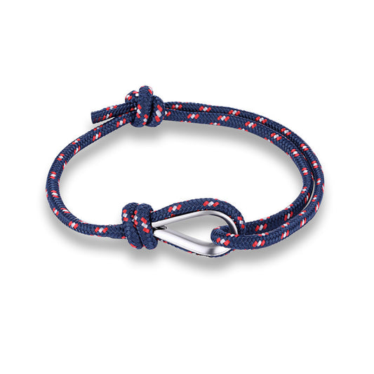 Retro Unisex Braided Anchor Bracelet – Nautical Fish Hook Style