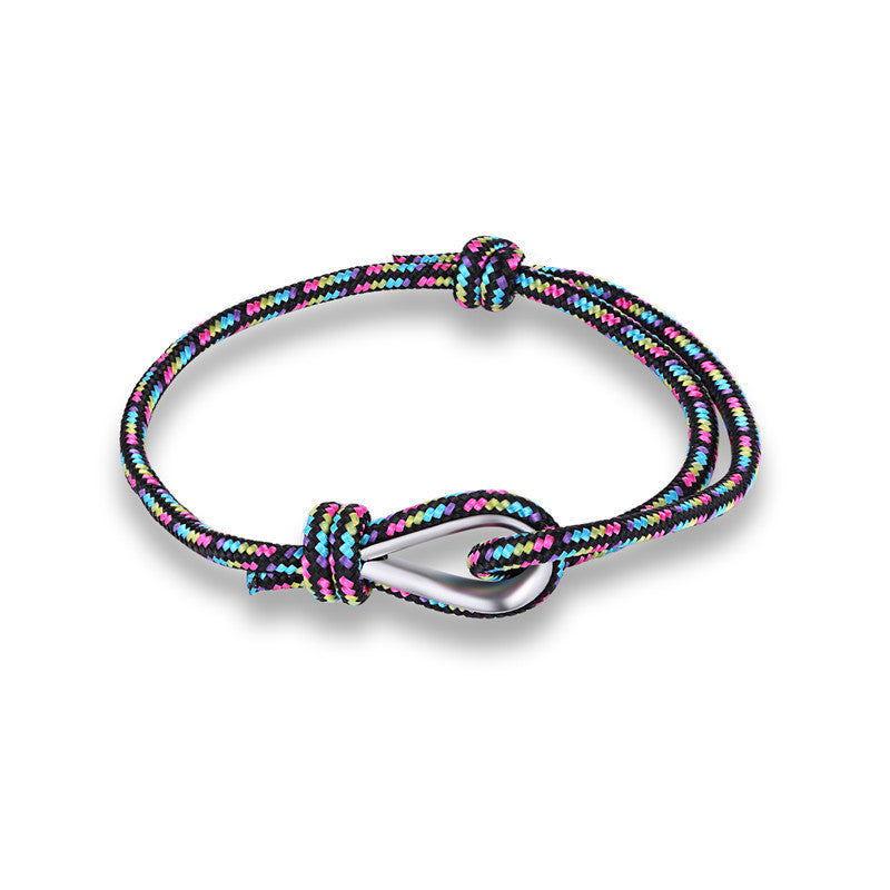 Retro Unisex Braided Anchor Bracelet – Nautical Fish Hook Style