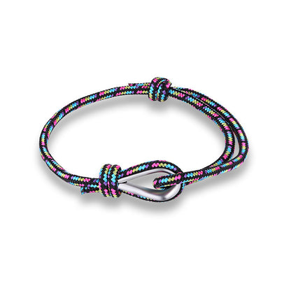 Retro Unisex Braided Anchor Bracelet – Nautical Fish Hook Style