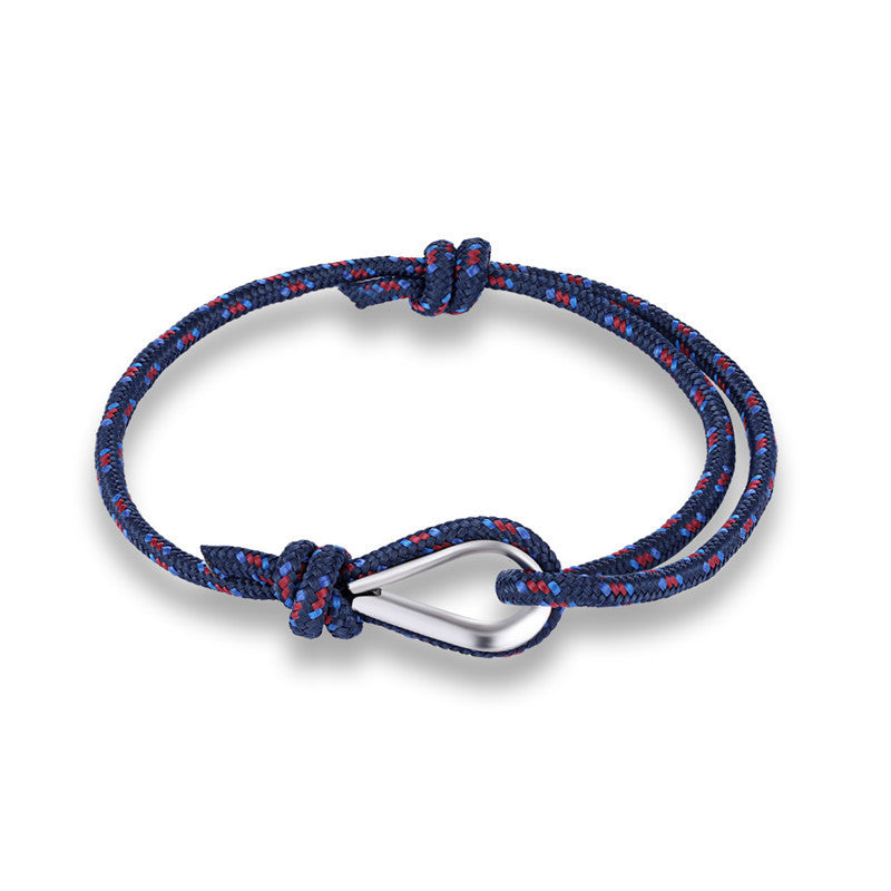 Retro Unisex Braided Anchor Bracelet – Nautical Fish Hook Style