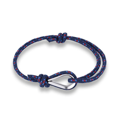 Retro Unisex Braided Anchor Bracelet – Nautical Fish Hook Style