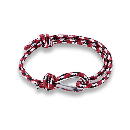 Retro Unisex Braided Anchor Bracelet – Nautical Fish Hook Style