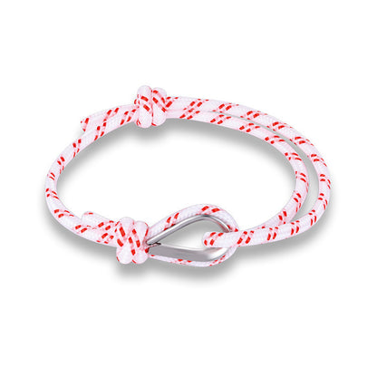 Retro Unisex Braided Anchor Bracelet – Nautical Fish Hook Style