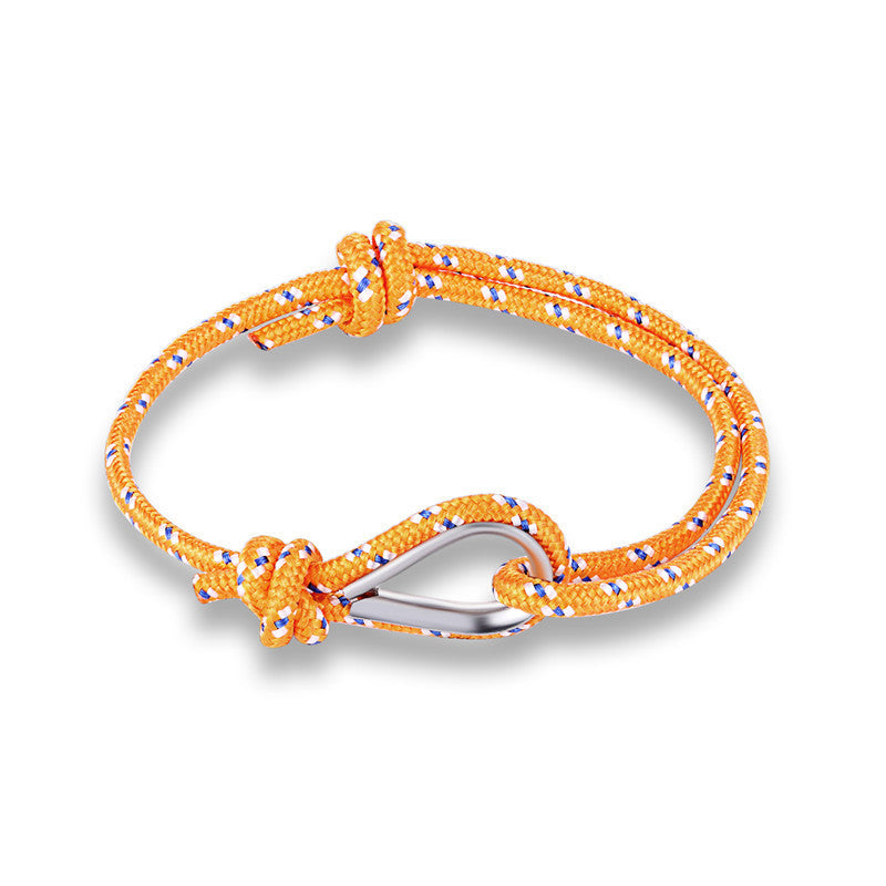 Retro Unisex Braided Anchor Bracelet – Nautical Fish Hook Style
