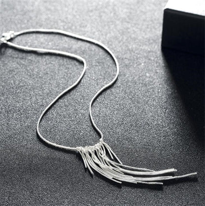 Elegance Carved Silver Necklace