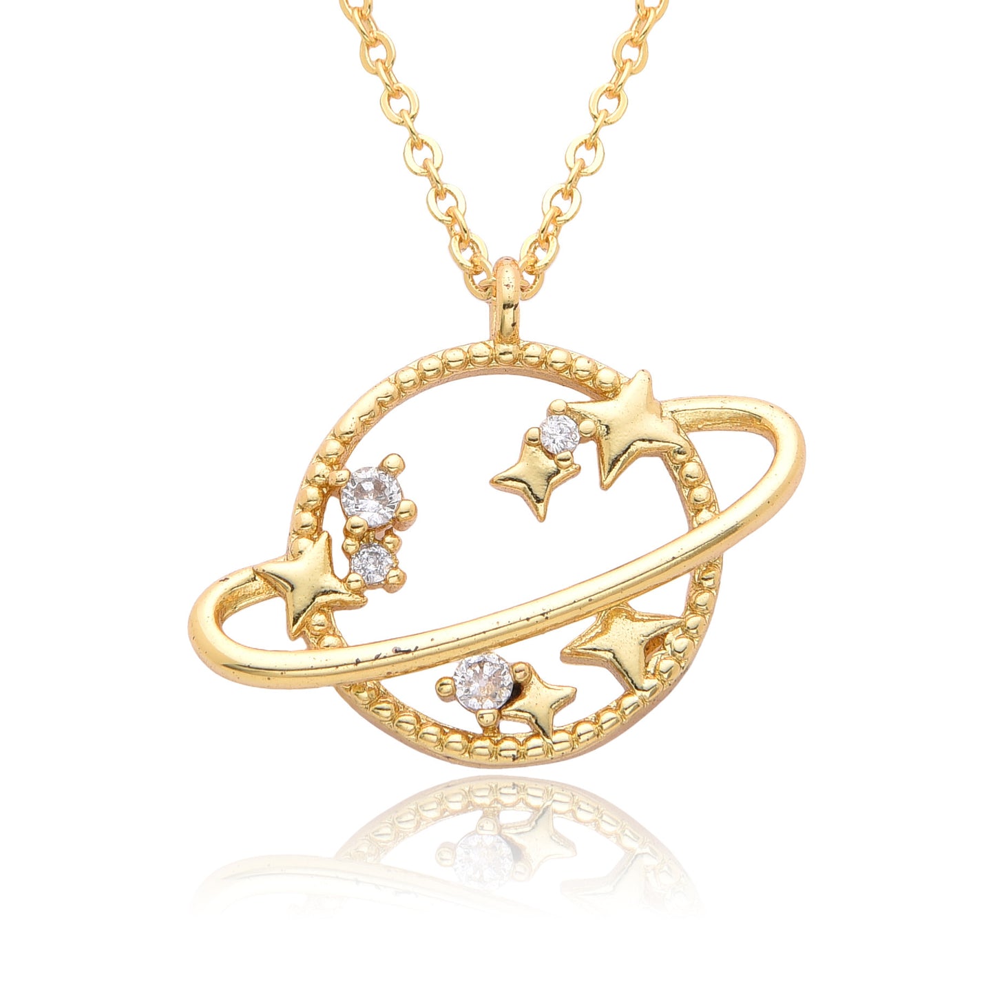 Cosmic Glow 18K Gold Necklace