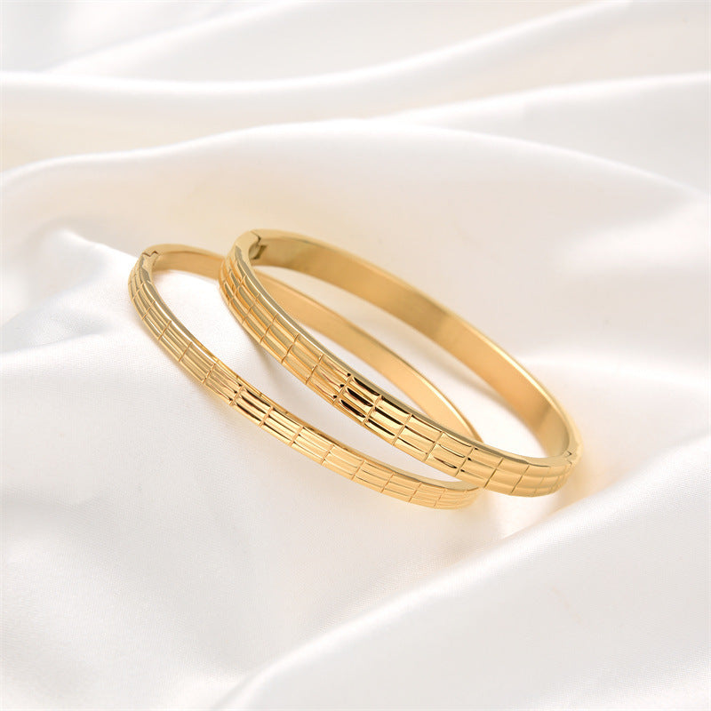GlamRose Titanium Steel Gold & Silver Bracelet