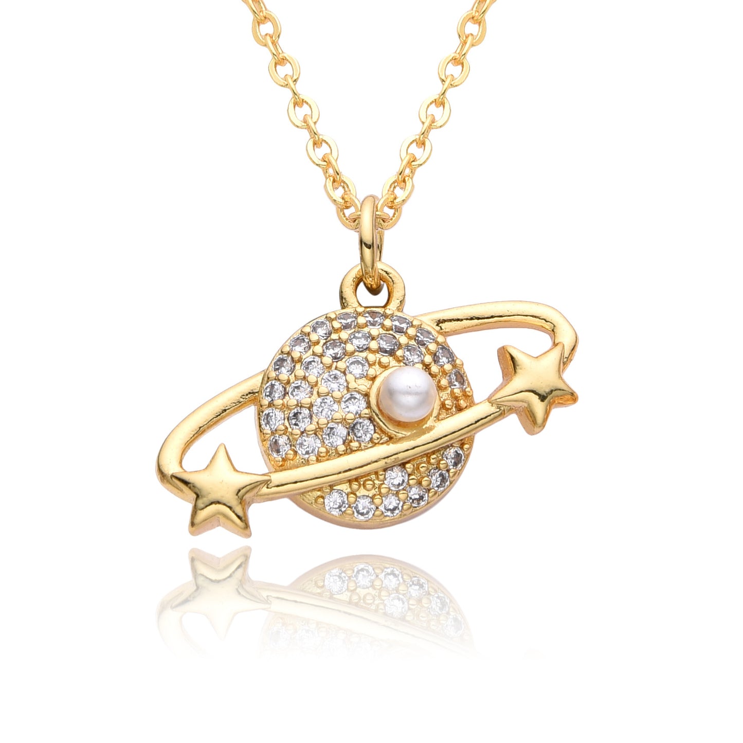 Cosmic Glow 18K Gold Necklace