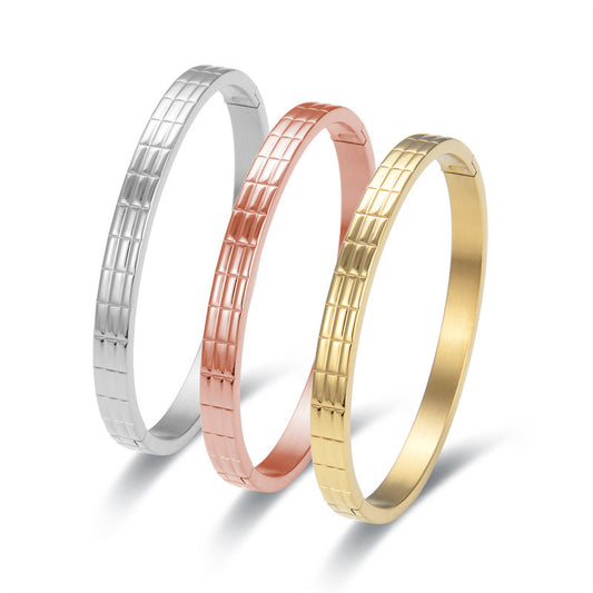 GlamRose Titanium Steel Gold & Silver Bracelet