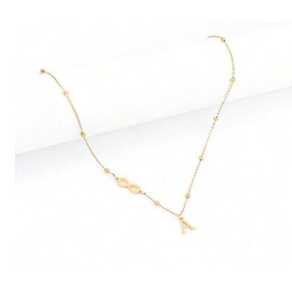 Alphabet Charm Stainless Steel Necklace