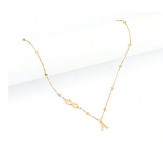 Alphabet Charm Stainless Steel Necklace