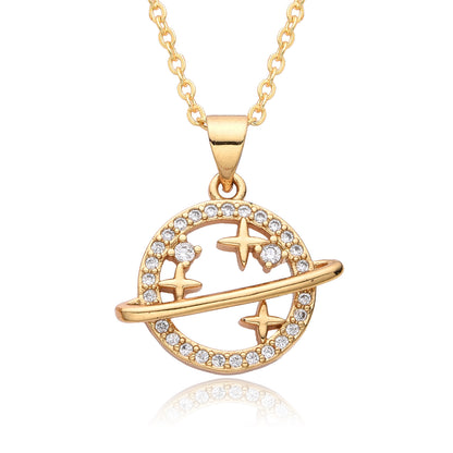 Cosmic Glow 18K Gold Necklace