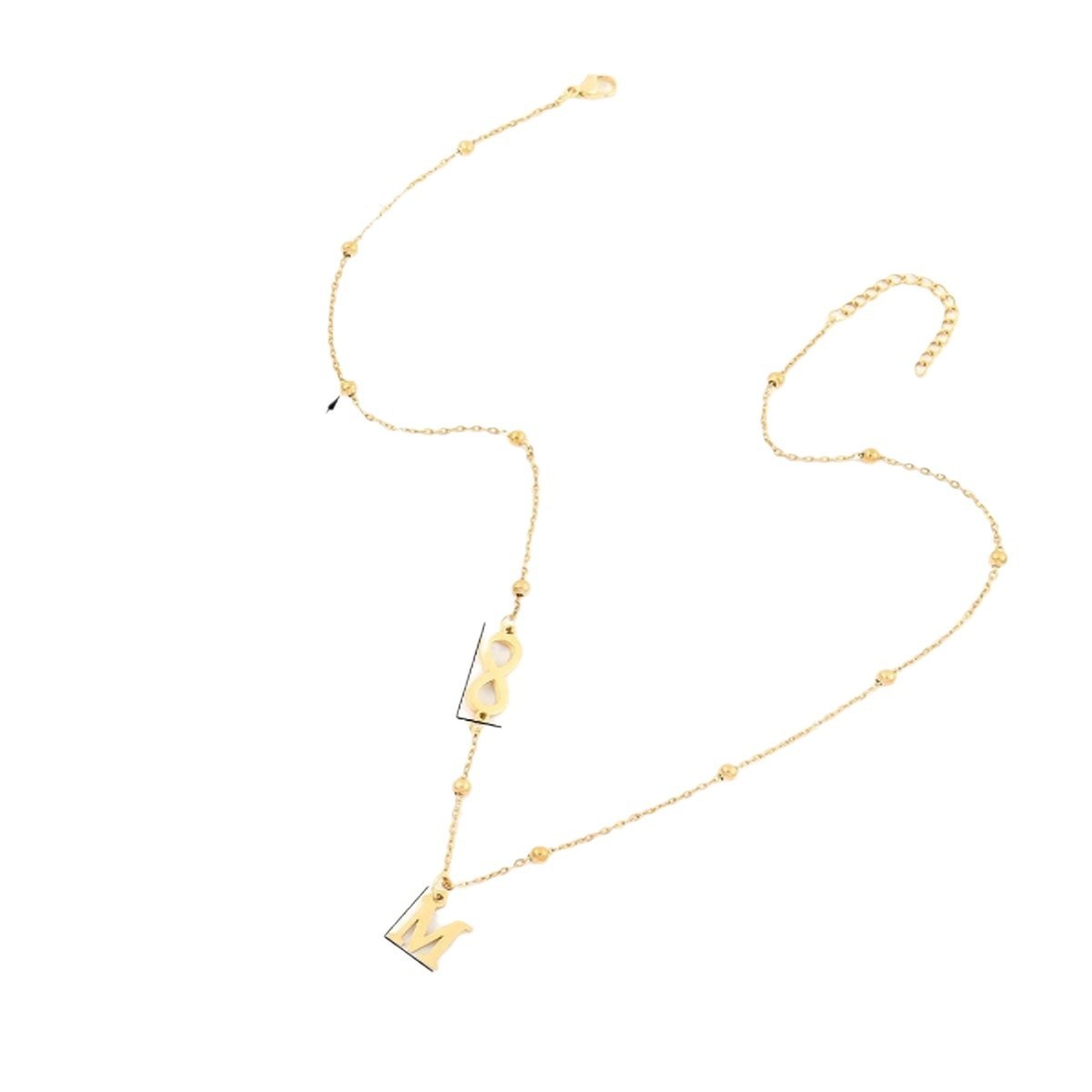 Alphabet Charm Stainless Steel Necklace