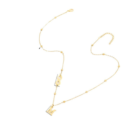 Alphabet Charm Stainless Steel Necklace